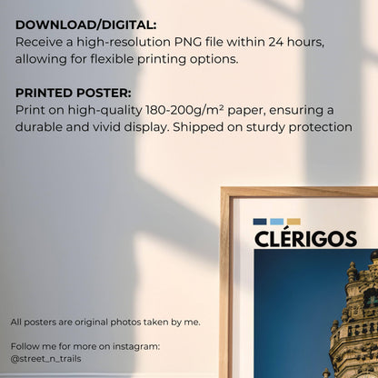 Portuguese architecture Clérigos Tower wall decor