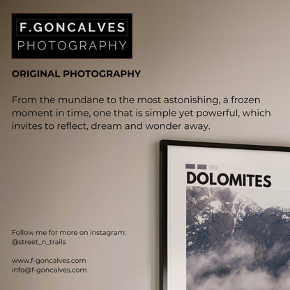 High-resolution photography of the Dolomites in Italy, featuring dramatic cliffs and serene alpine landscapes, ideal for mountain enthusiasts and wall art.