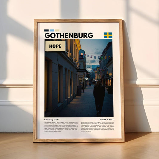 Gothenburg cityscape photography poster