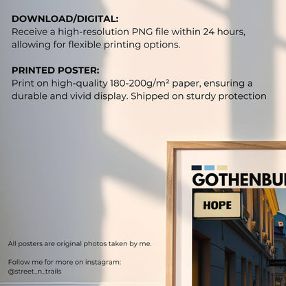 Scandinavian cityscape Gothenburg poster