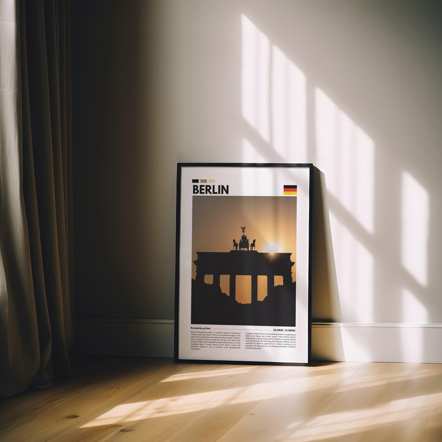 Beautiful Brandenburg Gate in Berlin captured with stunning clarity, offering a perfect blend of architecture and history for travel-inspired decor.