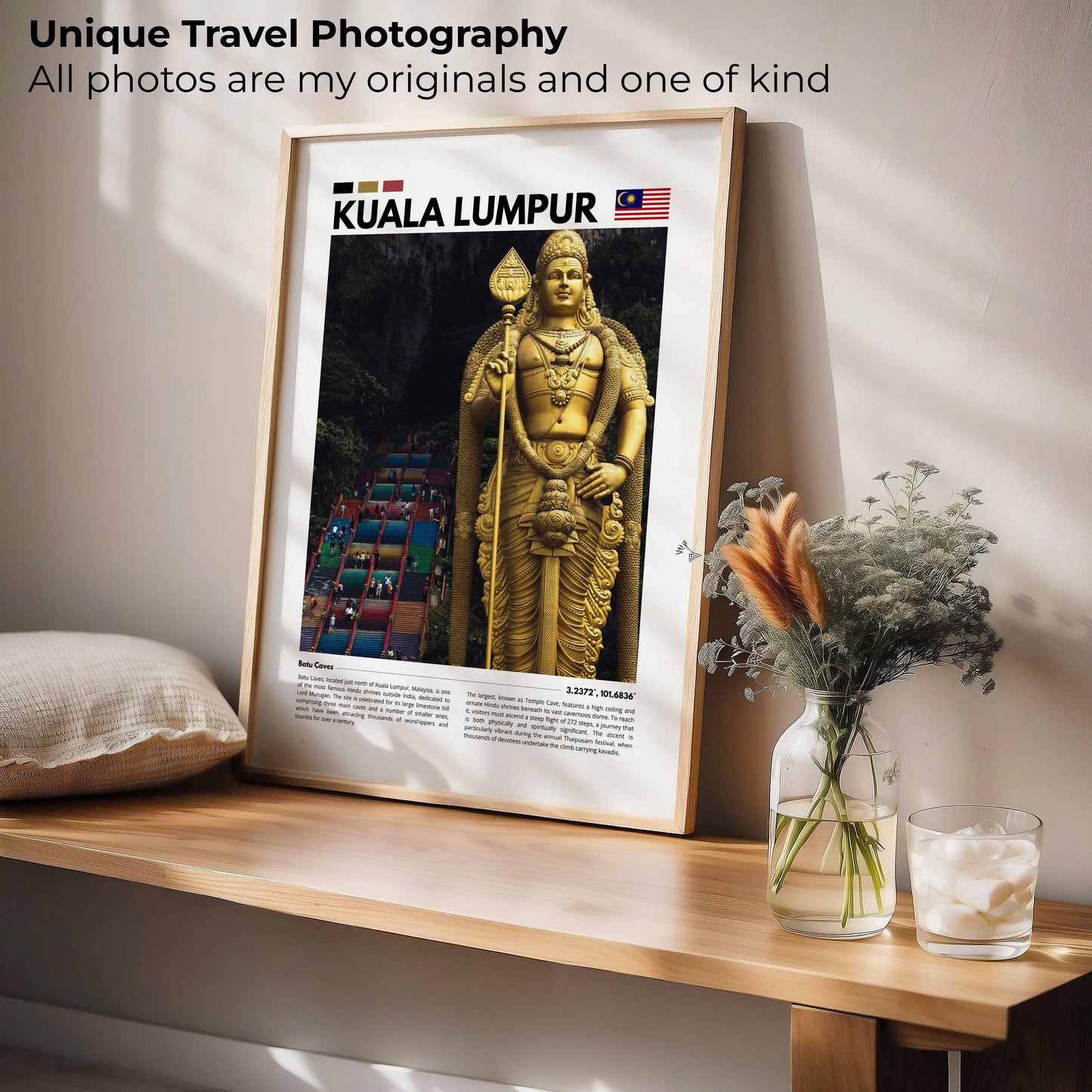 Malaysia Batu Caves golden statue print