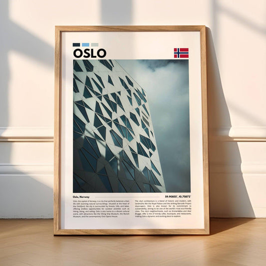 Norwegian architecture in Oslo poster