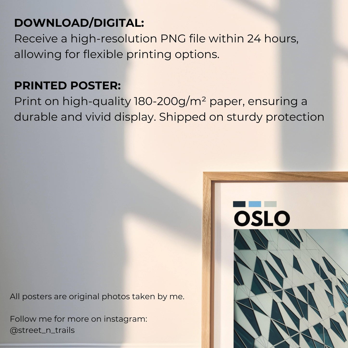 Traditional Oslo cityscape wall decor