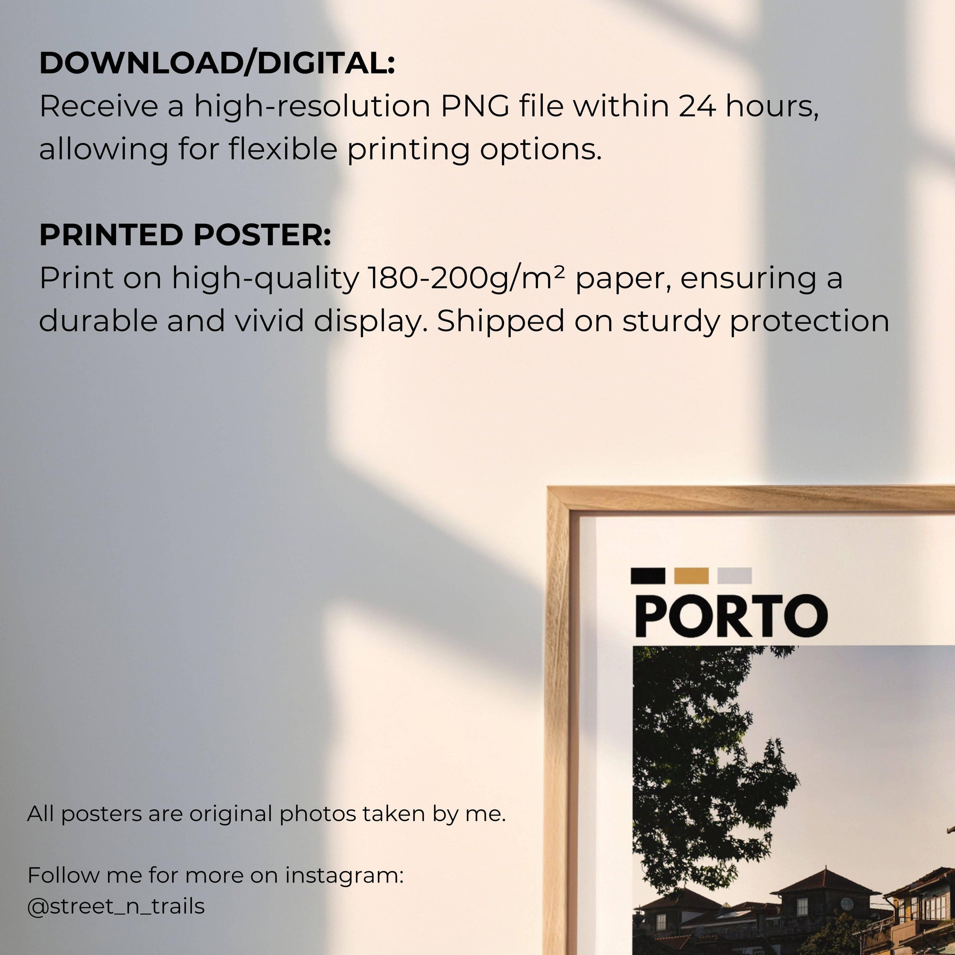 Daytime cityscape of Porto poster