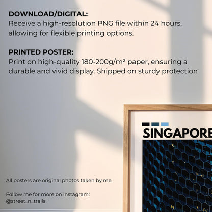 Singapore’s dynamic cityscape captured in photography, with iconic architectural features and modern designs, perfect for urban-inspired decor.