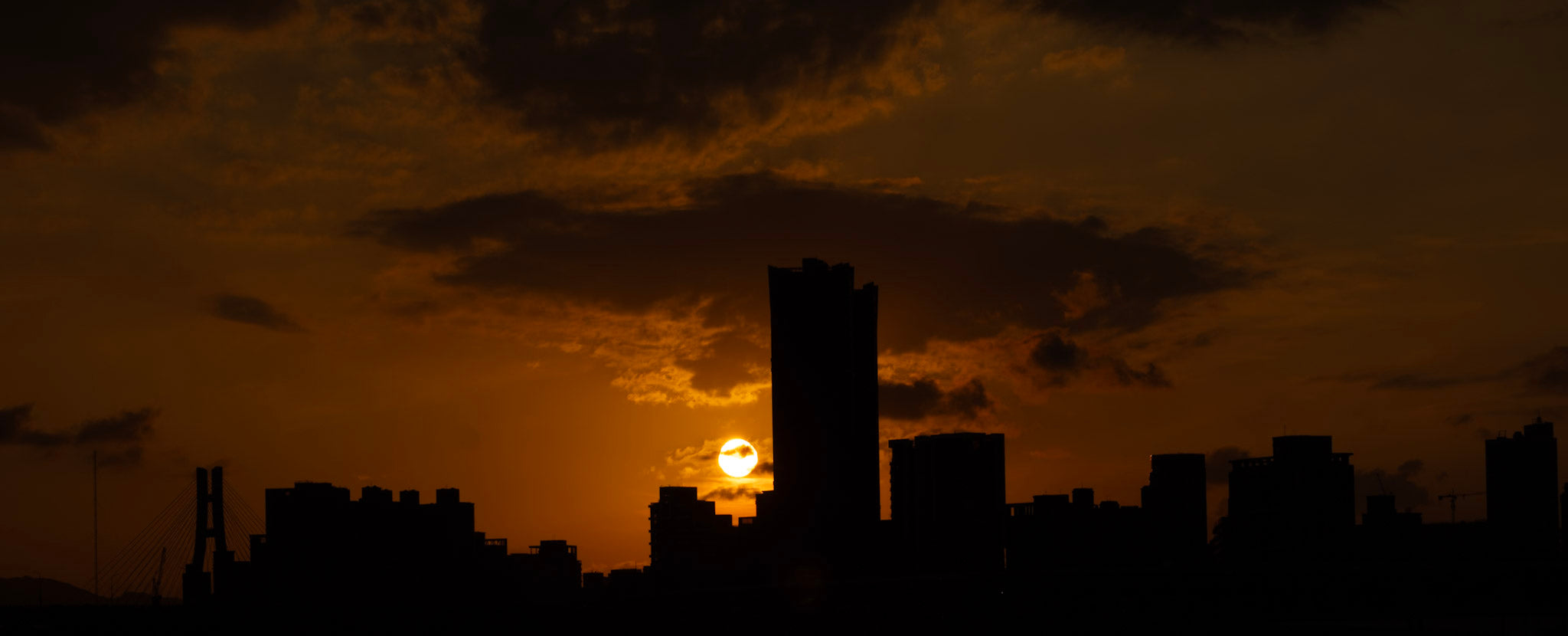 Poster of sunset in taiwan over taipei