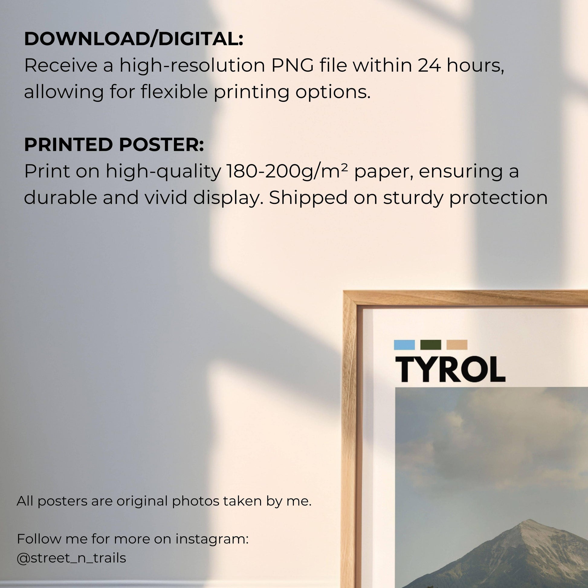 Scenic Tyrol chapel and mountains poster