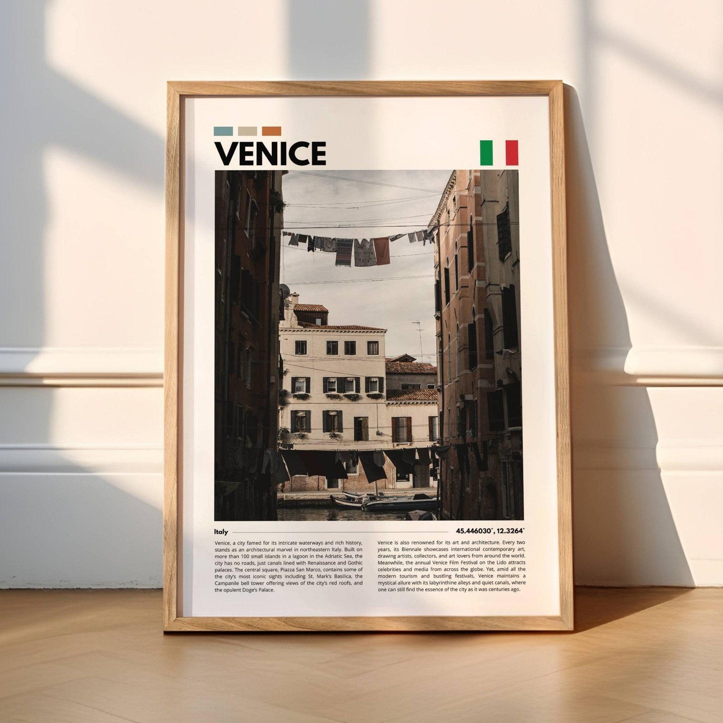 Venice daytime canal photography poster